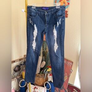 Distressed Blue skinny jeans size 17